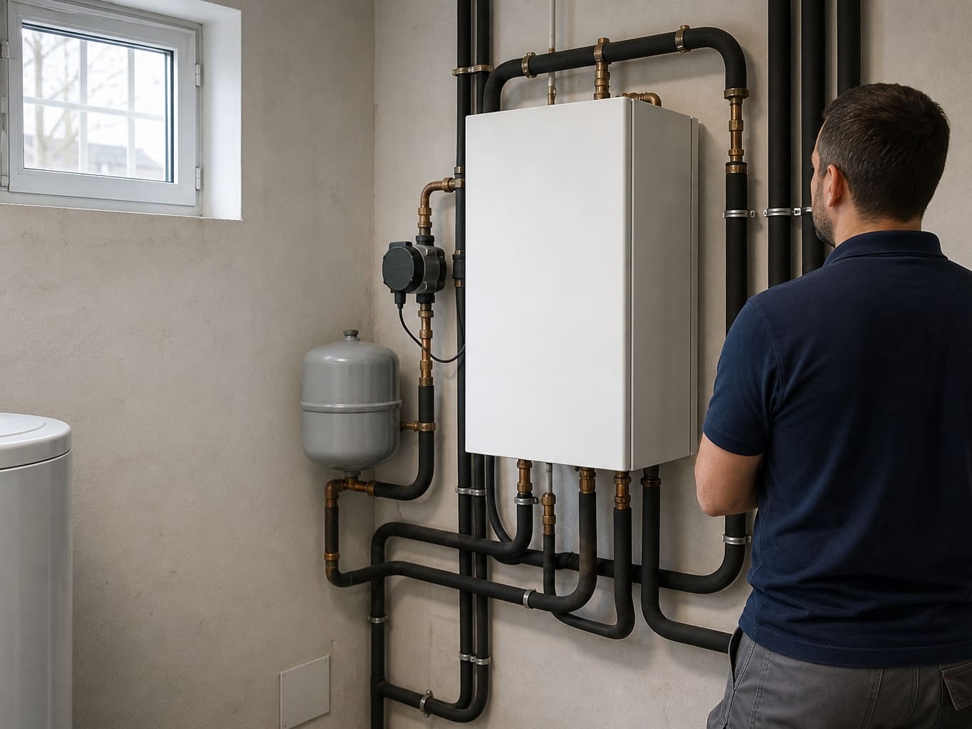 Module hydraulique de pompe à chaleur air/eau avec réseau isolé dans l'Aisne